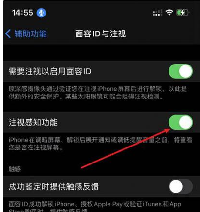 集宁苹果14维修网点分享iPhone14注视感知功能有什么用 